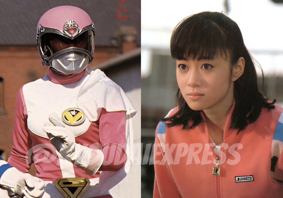 めぐみーたん Megumi Ogawa as Miki Momozono/Goggle Pink from 1982′s Dai Sentai