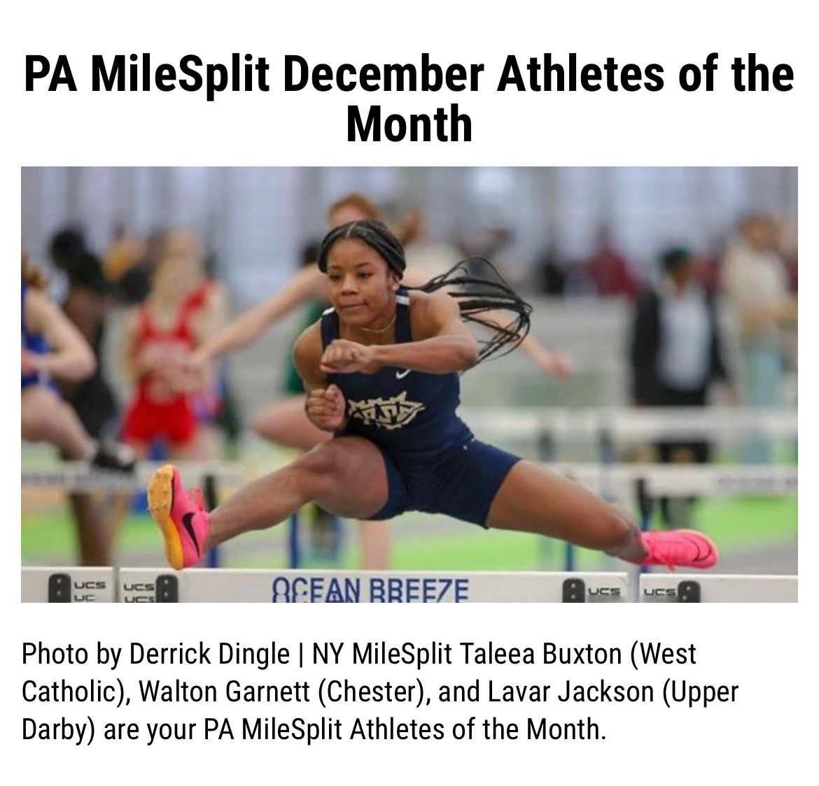 Athlete of The Month: Walton Garnett (Chester) among others