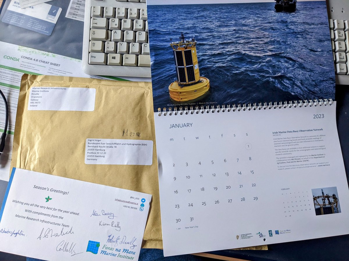 First time at the office after the break and I found this beautiful calendar from @Eir_OOS! Thank you so much 💙 @ArgoIreland @alanpberry @MarineInst
@ArgoGermany is already looking forward to the next @EuroArgoERIC project to collaborate with you folks!
#oceanobservation