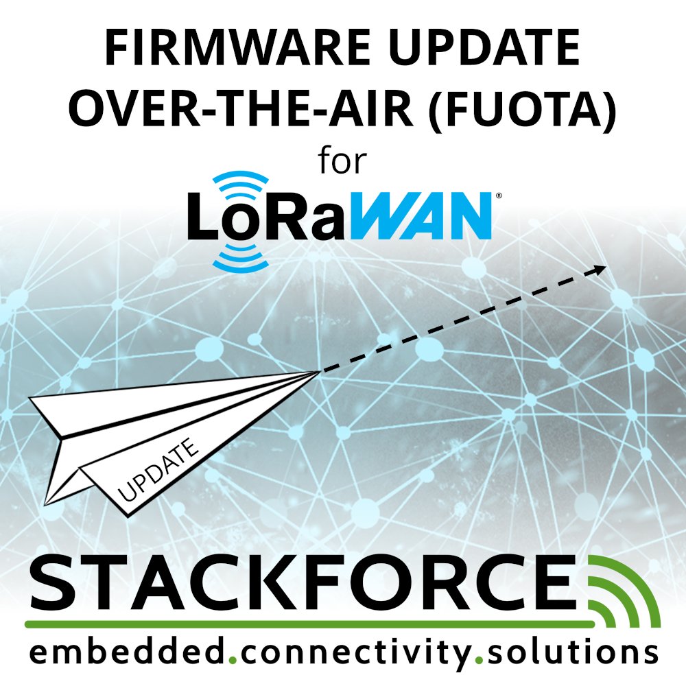 stackforce's tweet image. New Year starts with good news! Now available: #LoRaWAN #Stack with Firmware Update Over-The-Air (#FUOTA) function for: 
👉 STM32L0+SX126x 
👉 STM32WB55+SX126x  
👉 STM32WLE / STM32WL55 

More Information about FUOTA: stackforce.com/en/about-us/ne…

#Lora #LoRaAlliance #LPWAN