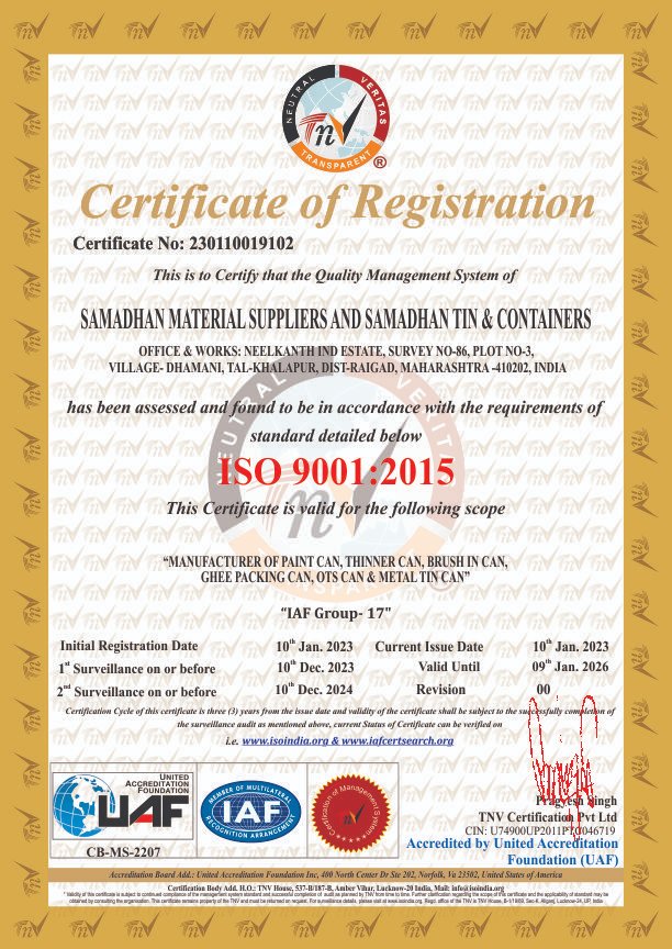 Tnviso's tweet photo. Congratulations for becoming an ISO certified organization. 
#SAMADHANMATERIALSUPPLIERSANDSAMADHANTINCONTAINERS
can be verified- https://t.co/s9O6CBoXs7 https://t.co/uNOJDTaNLe