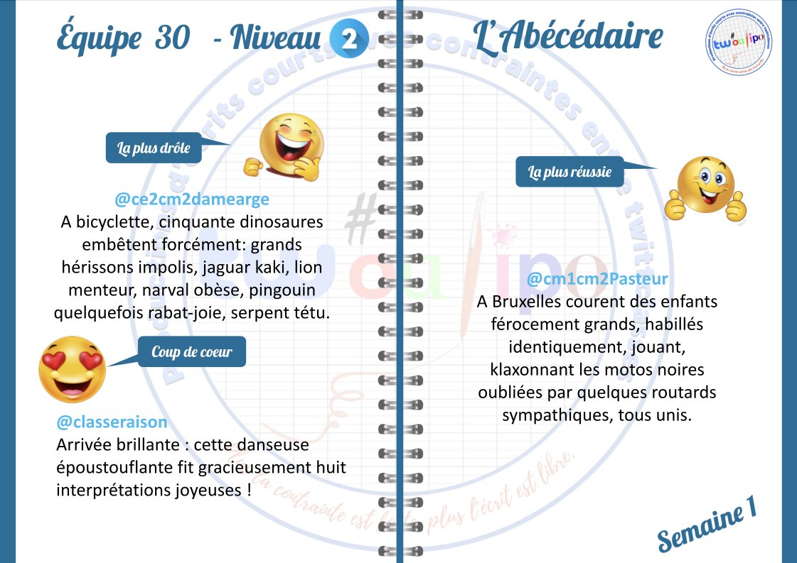 Twoulipo à l'école tweet media