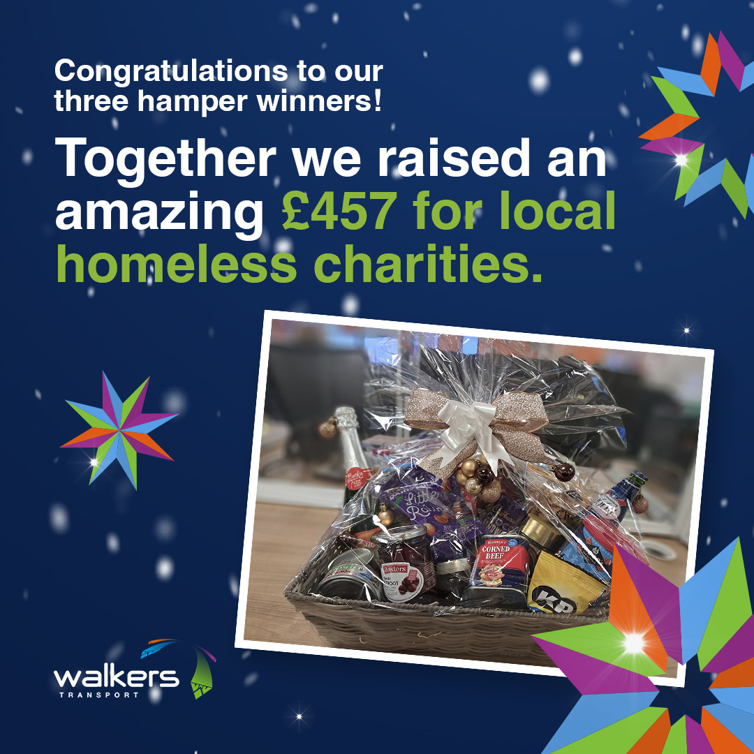Throughout December, Walkers were selling raffle tickets at each site for employees to be in with a change of winning a Christmas hamper full of goodies and cupboard essentials. All funds raised were sent directly to local homeless charities to support at Christmas.