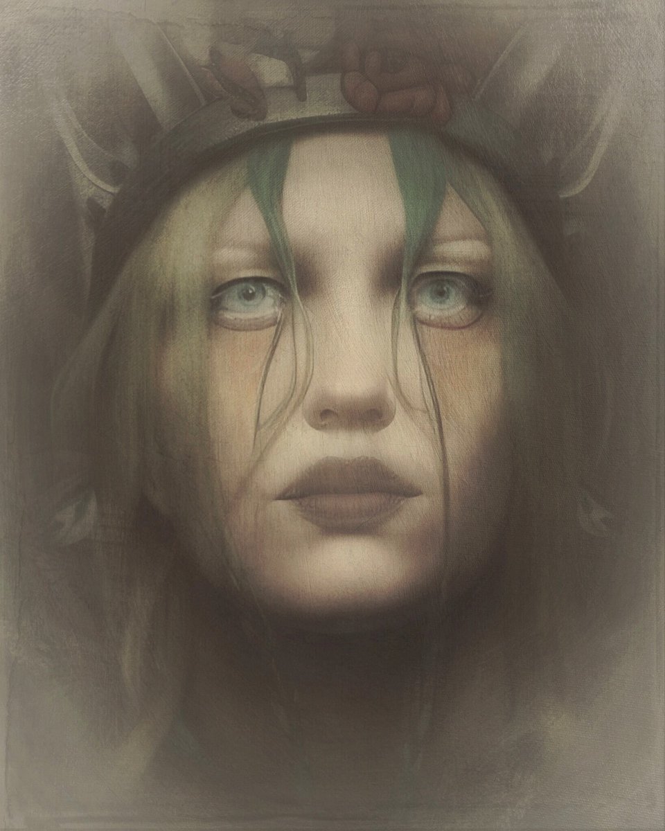 freyafirst's tweet photo. “Our Daughters”
©️Bridget & John Original2023
“The eyes of the future are looking back at us and they are praying for us to see beyond our own time. “
-Terry Tempest Williams
#iclorama #distressedfx #wombo https://t.co/D09a01YmZ1