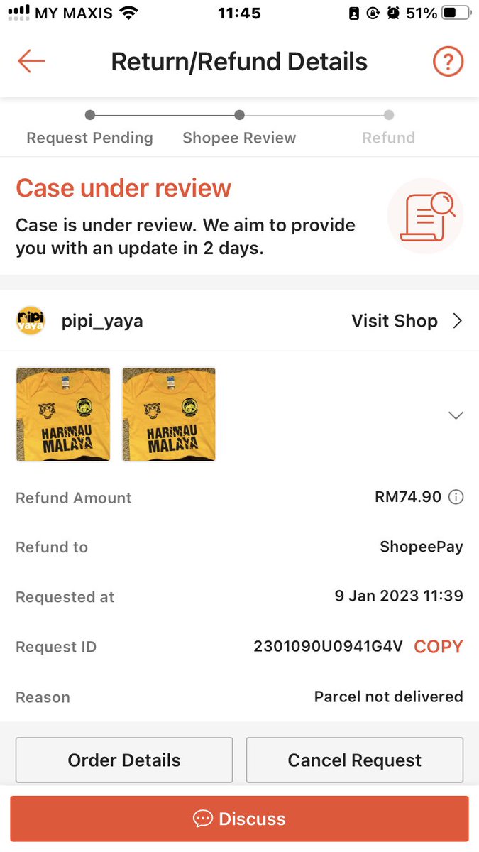 slayedaf's tweet photo. @ShopeeMY KINDLY PROCEED REFUND URGENTLY https://t.co/CC4PGjsFU5