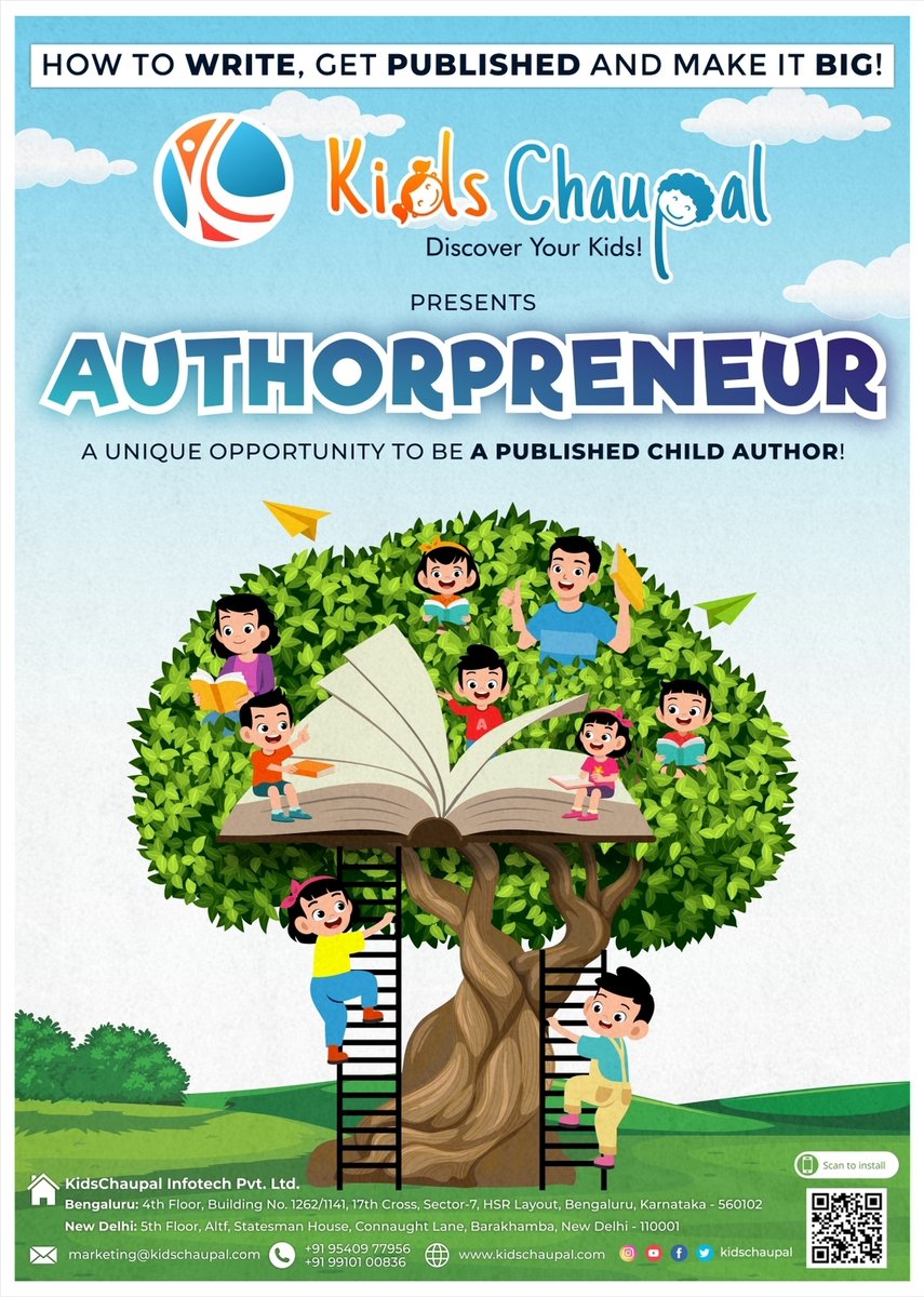 #kidsbook #edutwitter #publishing #edtech With “Authorpreneur” we give your kids the perfect platform to publish their short stories, artwork, cartoons and even a novel and relish in their own creativity. To register with ‘Authorpreneur’ fill this form - forms.gle/TMzKPaCEL82z6u…