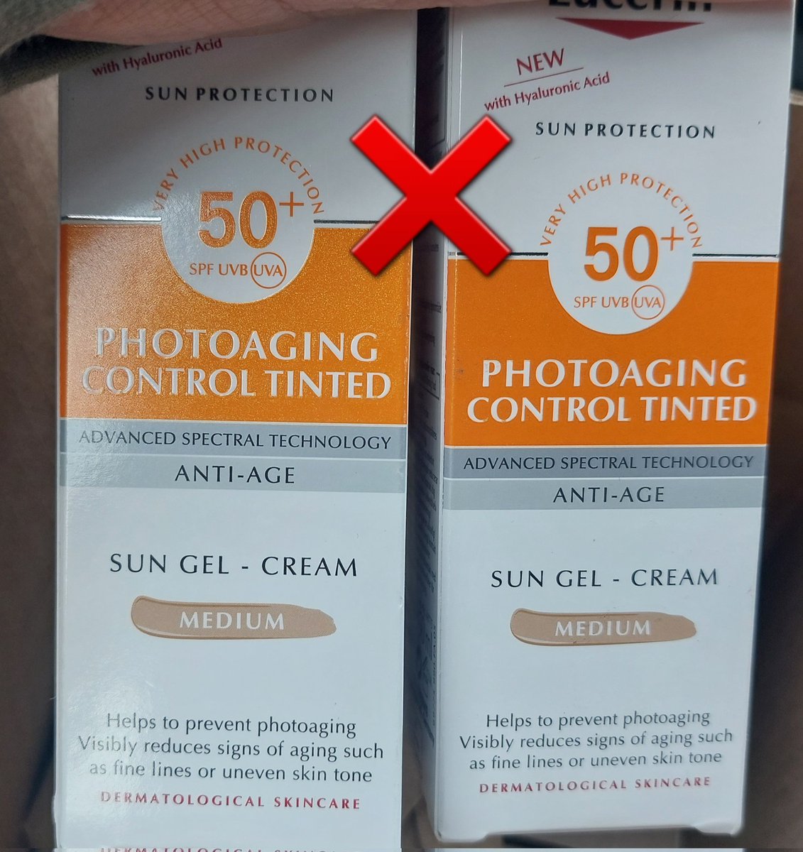 CJCarrington's tweet photo. I want this ✅ which causes this 😀💕💥, not this ❌ which causes this 💸😭 and this 😡. New formulation unusable. Money down the drain. 😰
#Eucerin #EucerinSA  #ProfitBeforeCustomerSatisfation #WhyChangeWhatWorks https://t.co/6rSmw93xrr