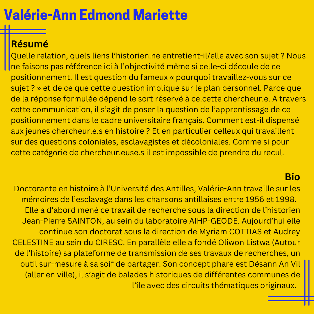 SeminaireGRASS's tweet photo. 📅Rappel: le Séminaire GRASS, c’est ce vendredi sur Zoom! Avec @ValyCherche, @Sarah_Ghey &amp; @FaniaMakaya pour parler de la politisation des savoirs au sein de l’université🔥16h30-18h30 (Paris) / 11h30-13h30 (Fort-de-France) / 10h30-12h30 (NY). INSCRIPTION: https://t.co/DWjzIPdbys https://t.co/oVwp83aoLs