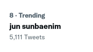 "jun sunbaenim" is currently #8 in the Philippine twitter trends 😆