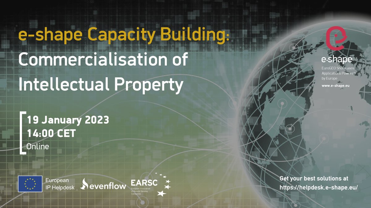 📢#Webinar_reminder 👉Are you interested in turning ideas into business? ✨The e-shape Capacity Building webinar: Commercialisation of #Intellectual_Property is paving the way 🔜🗓️19/1 ⌚14:00 CET ✍️Register by 16/1 COB: lnkd.in/df2WZ4-D ℹ️ lnkd.in/dpUeaJiK