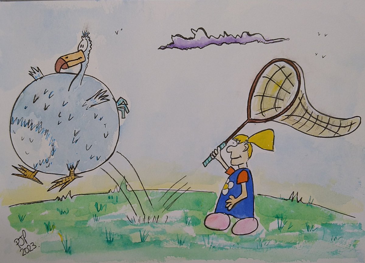 pjpratchett's tweet photo. @Animaloonies #animaloon_collective #ExtinctloonDay Daisy found inflating the Dodo the easy part. Catching the bouncy little wotsit was another story completely. 👍Happy floaty new year. 😁 https://t.co/kKobwwRwX3