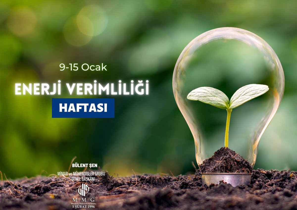 Daha sürdürülebilir bir dünya, yenilenebilir enerji kaynakları ile mümkündür. 
9-15 Ocak Enerji Verimliliği Haftası Kutlu Olsun! 

#Enerjiverimliliğihaftası #enerji