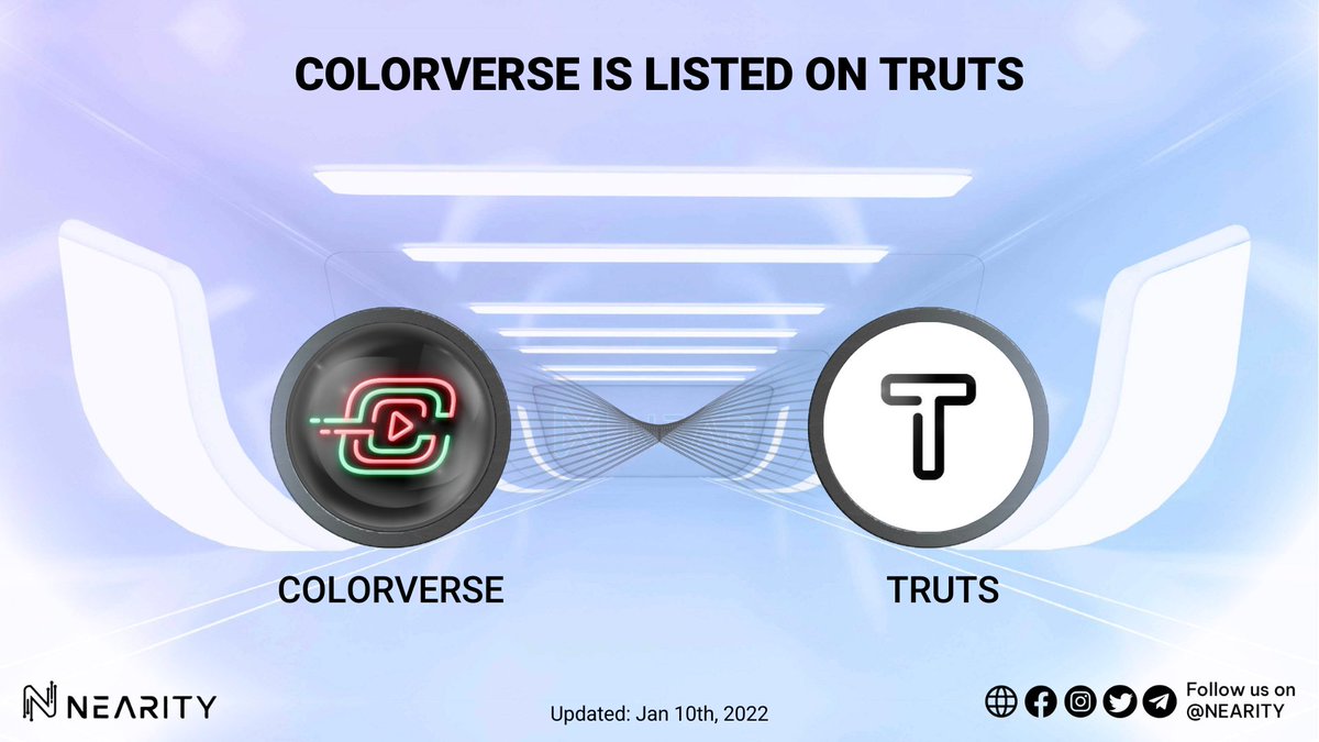 Nearity_org's tweet photo. 📢@ColorverseFans is listed on @trutsxyz
💁♀️Users can now search for #Colorverse & #Truts on their #platform along with other Web 3.0 #products and platforms
🌐https://t.co/VC6yZxSrPT
💁Let's follow them for more information
#Nearity #NEAR $NEAR #NEARProtocol #NEARisNOW https://t.co/cNRJeOrr3A