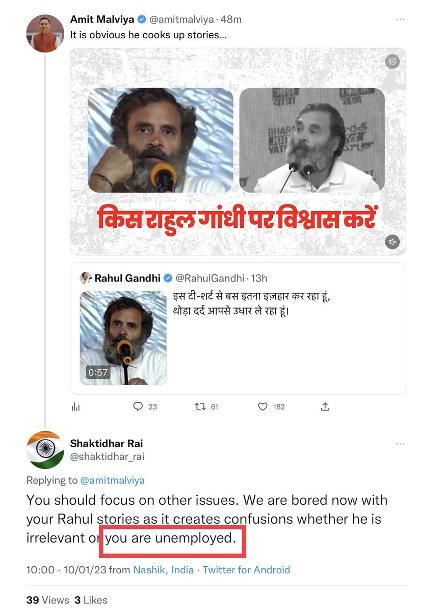 Unitedd_India's tweet photo. Youngster showing mirror to BJP IT cell head Amit Malviya 😂

https://t.co/a76qI6k6sq https://t.co/4C9TZ9jKYh