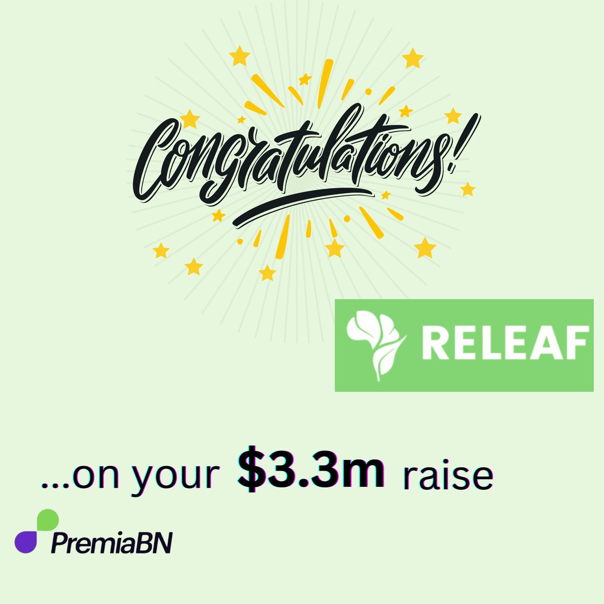 PremiaBN's tweet photo. Congratulations, premian @KeenKenna and the @ReleafAfrica team on your raise!
https://t.co/OqwBgsQRik

#agritech #business #network #seedraise #premiabn https://t.co/Zbup4kOogv