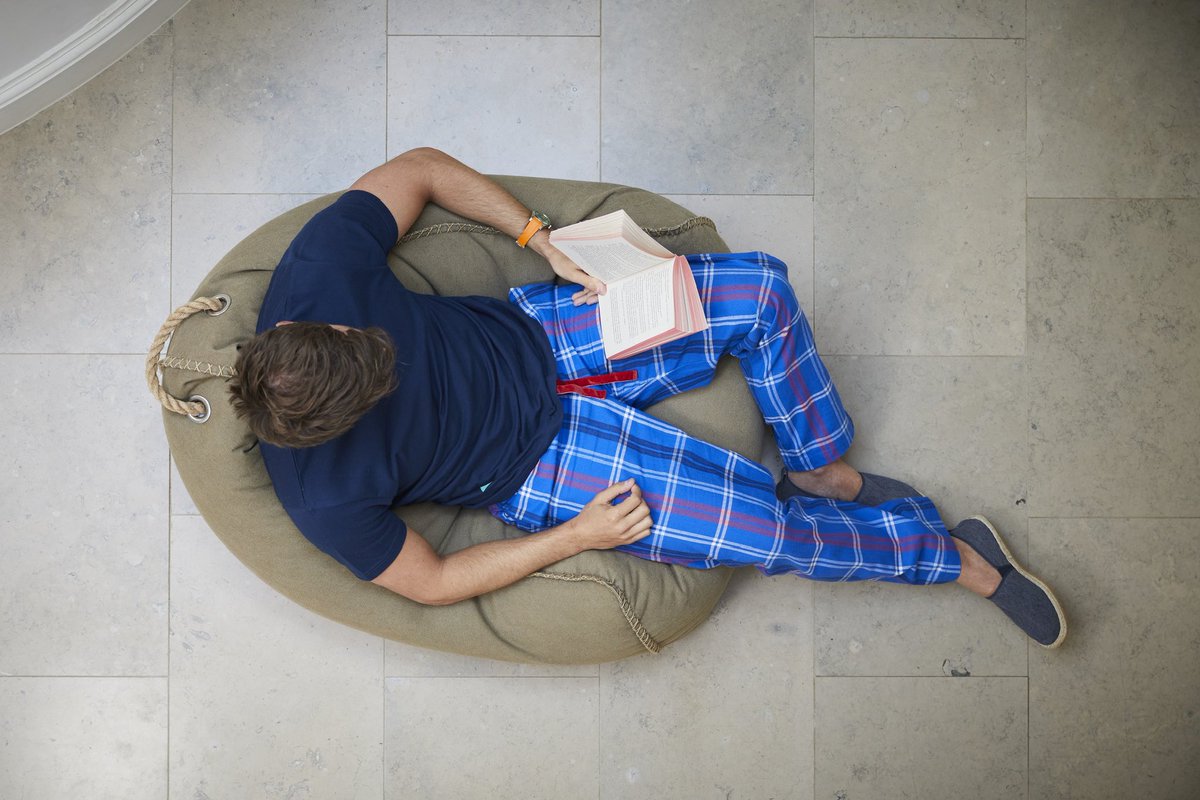 We hear there is a book coming out tomorrow? #Spare #lounging #organiccotton