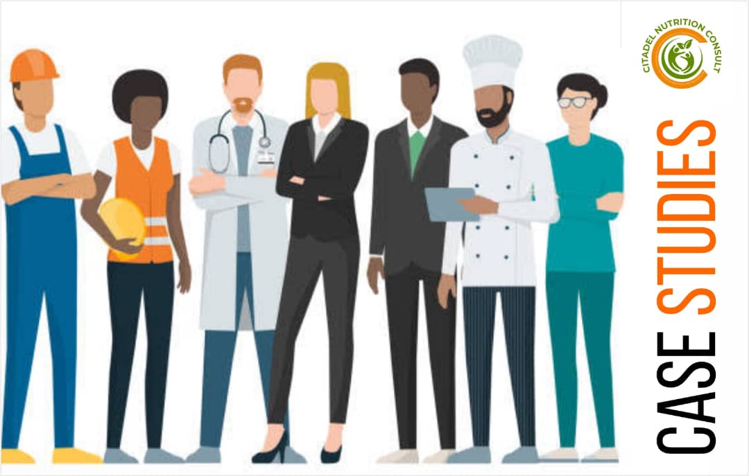 Dietitianmichy's tweet image. #Thread2
The second thing I'll be teaching on, is 'Clients Case Studies' from different job fields (as shown on the image below); some of which are real, some created, some are based on previous encounters, to help you learn more on eating habits.