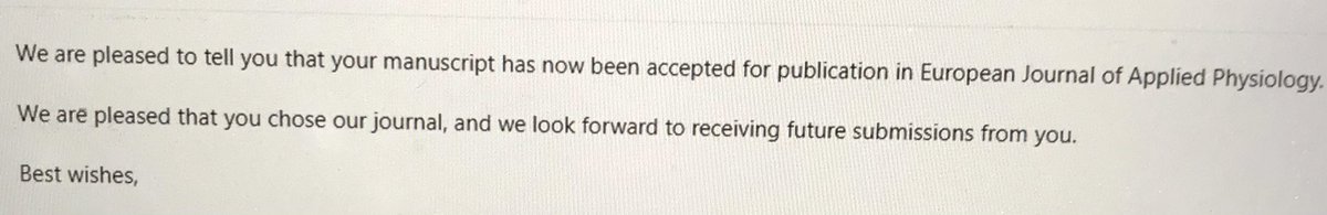 Came to know yesterday that the fourth and final paper of my doctoral work is now accepted for publication at <a href="/SpringerNature/">Springer Nature</a> <a href="/EJAP_official/">European Journal of Applied Physiology</a> 
Hoping to share soon some cool and informative results on #metcost of #walking #anxiety and #treadmills involving #healthyelderly 
(1/2)