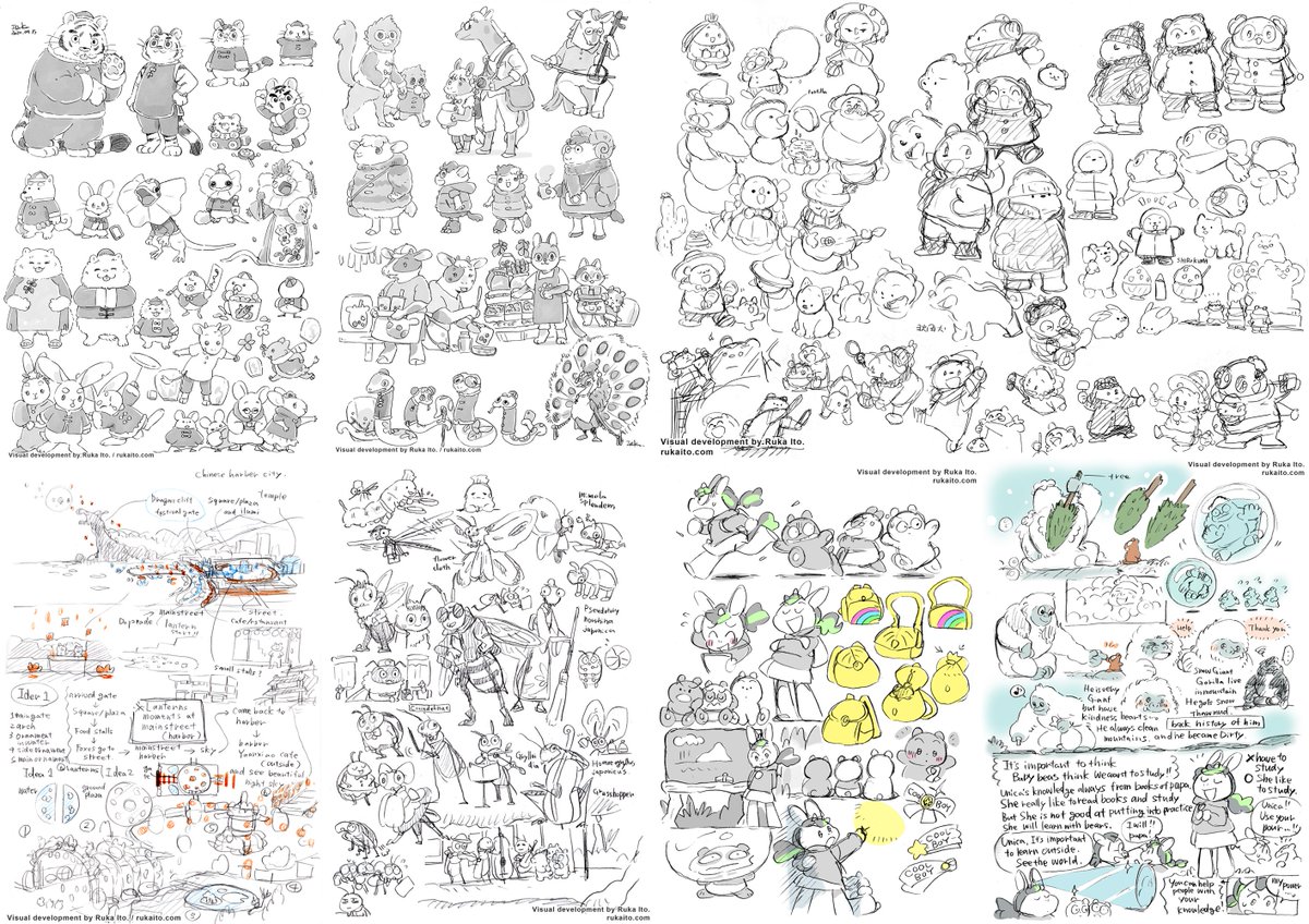 I love to make ideas and design for the show! These are notebook for episodes.