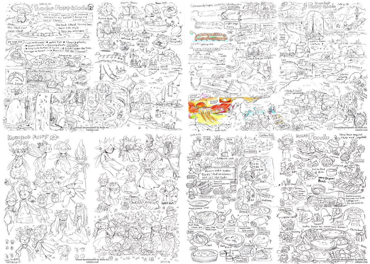 I love to make ideas and design for the show! These are notebook for episodes.