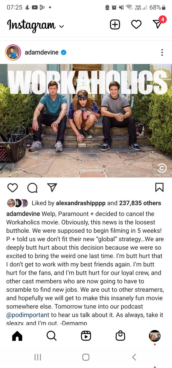 Domw88's tweet photo. @netflix @PrimeVideo @hbomax @elonmusk one of you must be able to fund this movie. #workaholicsmovie #Workaholics @ADAMDEVINE https://t.co/HQmomF56gP
