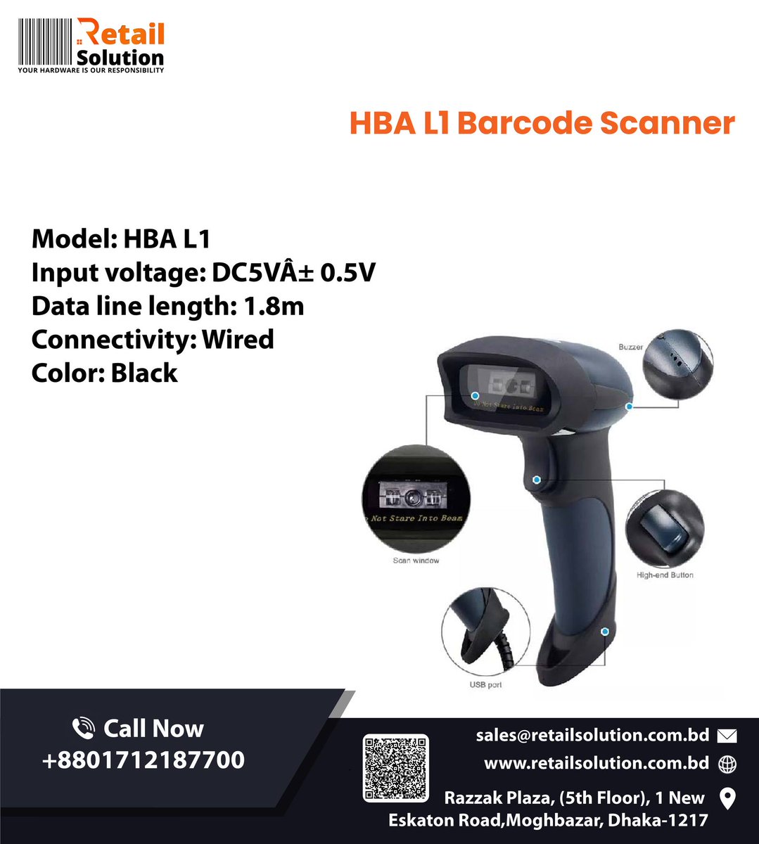 retail4solution's tweet image. HBA L1 Barcode Scanner

retailsolution.com.bd/hba-l1-barcode…

Call for Price 
Cell: +8801712187700
Address: Razzak Plaza, (5th Floor), 1 New Eskaton Road, Moghbazar, Dhaka-1217
#retailsolution
#Scanner
#POSScanner
#barcodescanner
#handheldbarcodeScanner
