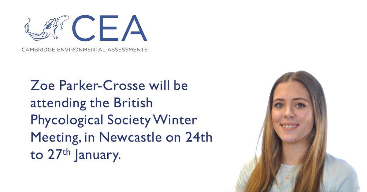 CEA_News's tweet photo. 📢 Zoe Parker-Crosse will be attending the British Phycological Society Winter Meeting, in Newcastle on 24th to 27th January 2023.
To find out more about the event, please visit our website. @ADASGroup https://t.co/LtxEiWiQi7 https://t.co/Sb0QhjCYNT