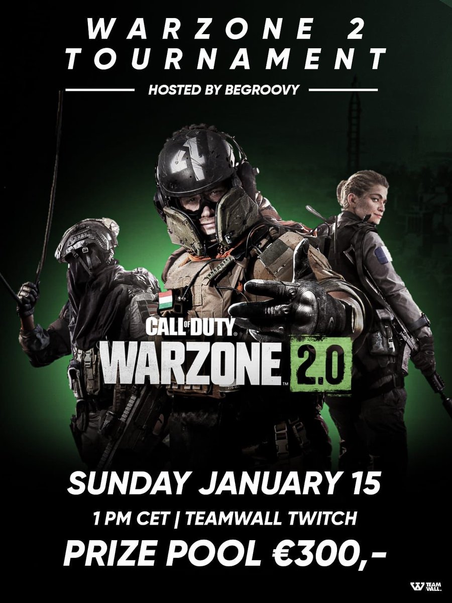 🚨WARZONE 2.0 TOURNAMENT🚨 

- Sunday January 15
- Kill races 
- Start 1pm CET
- FREE ENTRY
- €300 prizepool 

Host: <a href="/BeGroovyZM/">Zaka</a> 

REPLY if you want a spot! 
RT are highly appreciated ❤️