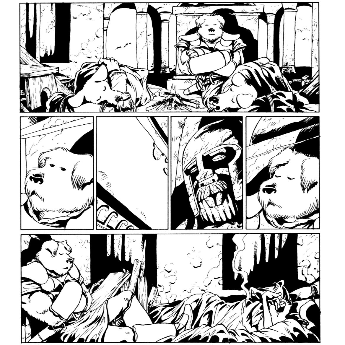 quimboucomics's tweet image. Dimarts, vinyeta

#Guió, #llapis i #tinta d’abans del 2002
#Color, ahir mateix *
Jo i els meus projectes tan gegantins (250 pàgines) com folls (no és cap encàrrec)🤪😅

#comic #bd #fantasia #fantasy #medieval #aventura #aventure #antropomorfic #anthropomorphic #dimartsvinyeta