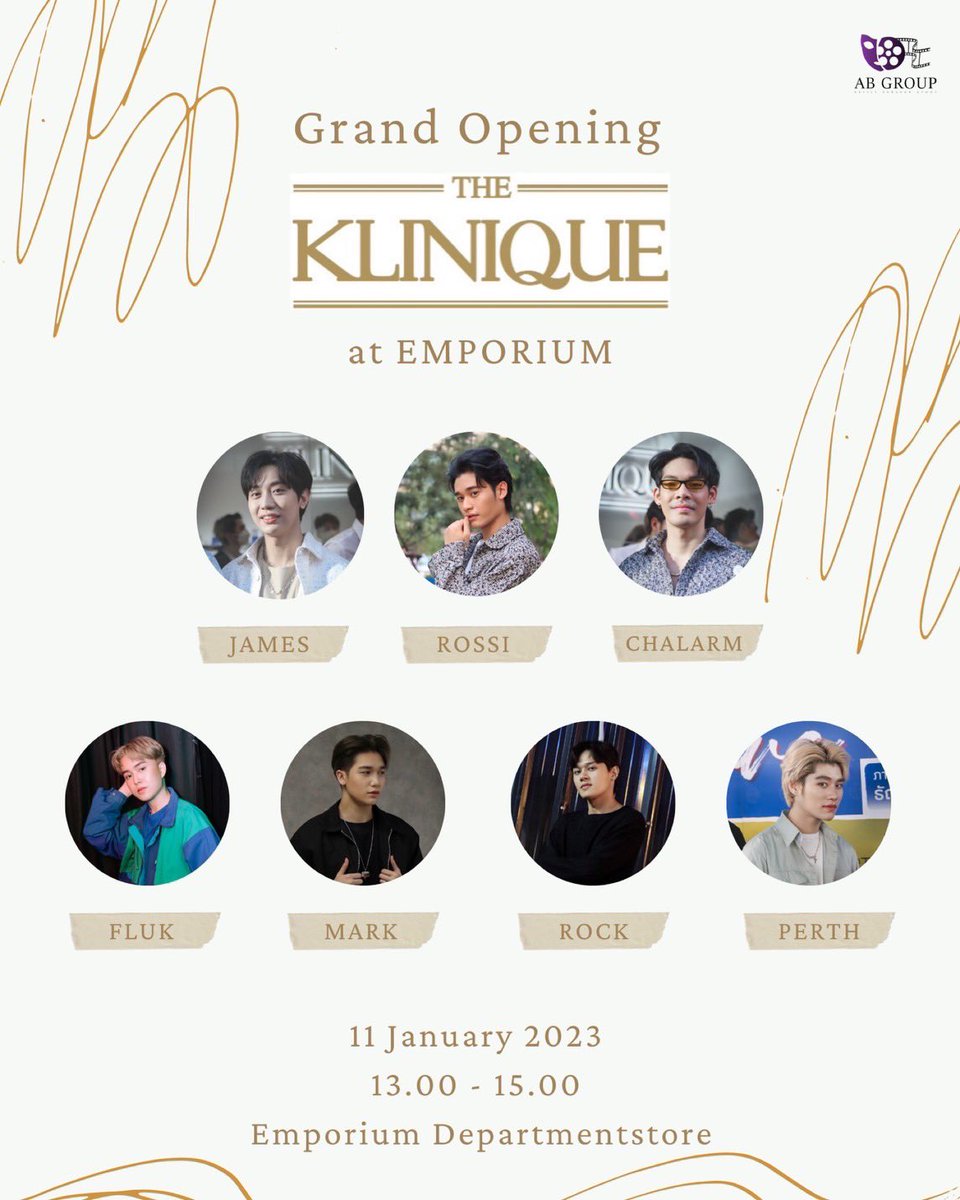 GRAND OPENING

“THE KLINIQUE At EMPORIUM”
Venue : Emporium Departmentstore
Date :  11 January 2023
Time : 13.00 

#abgroup_th