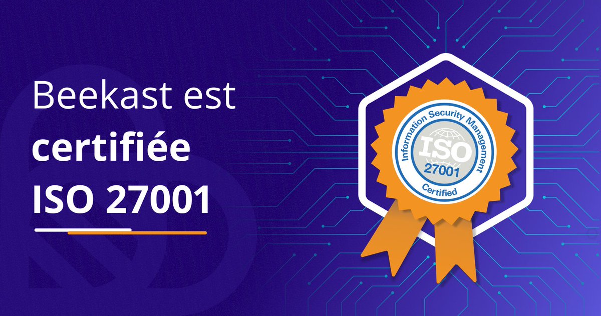 beekast_france's tweet photo. Nous sommes fiers d’annoncer que nous avons obtenu le certificat ISO 27001 ! 🥳

🔒 La preuve d’une stratégie de sécurité efficace dans laquelle nos utilisateurs peuvent avoir pleinement confiance.

Découvrez notre article sur le sujet 👉 https://t.co/6q3BBvLMHn https://t.co/FrqdeSywpf