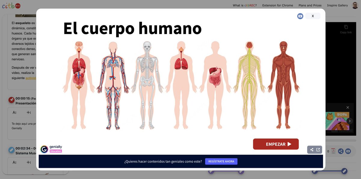 ClassInTheBox's tweet photo. 🤔¿Sabes que con @ClassInTheBox puedes insertar (embeber) cualquier contenido como ventana emergente con pausa automática en el momento del vídeo que quieras? 🤩🤩🤩@genially_es @topworksheets @Kahoot @quizizz https://t.co/Pq498cZTog