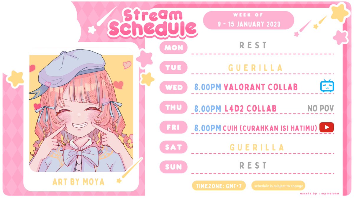 AlunaDiV's tweet photo. Weekly Schedule (9 - 15 January 2023)
YouTube Channel: https://t.co/da8TOUhLvC
Bstation Link: https://t.co/0nZlhHIFO5
#AlunaDiv #AlunaLive #AlunaSkejul https://t.co/HTU6Yaemvm
