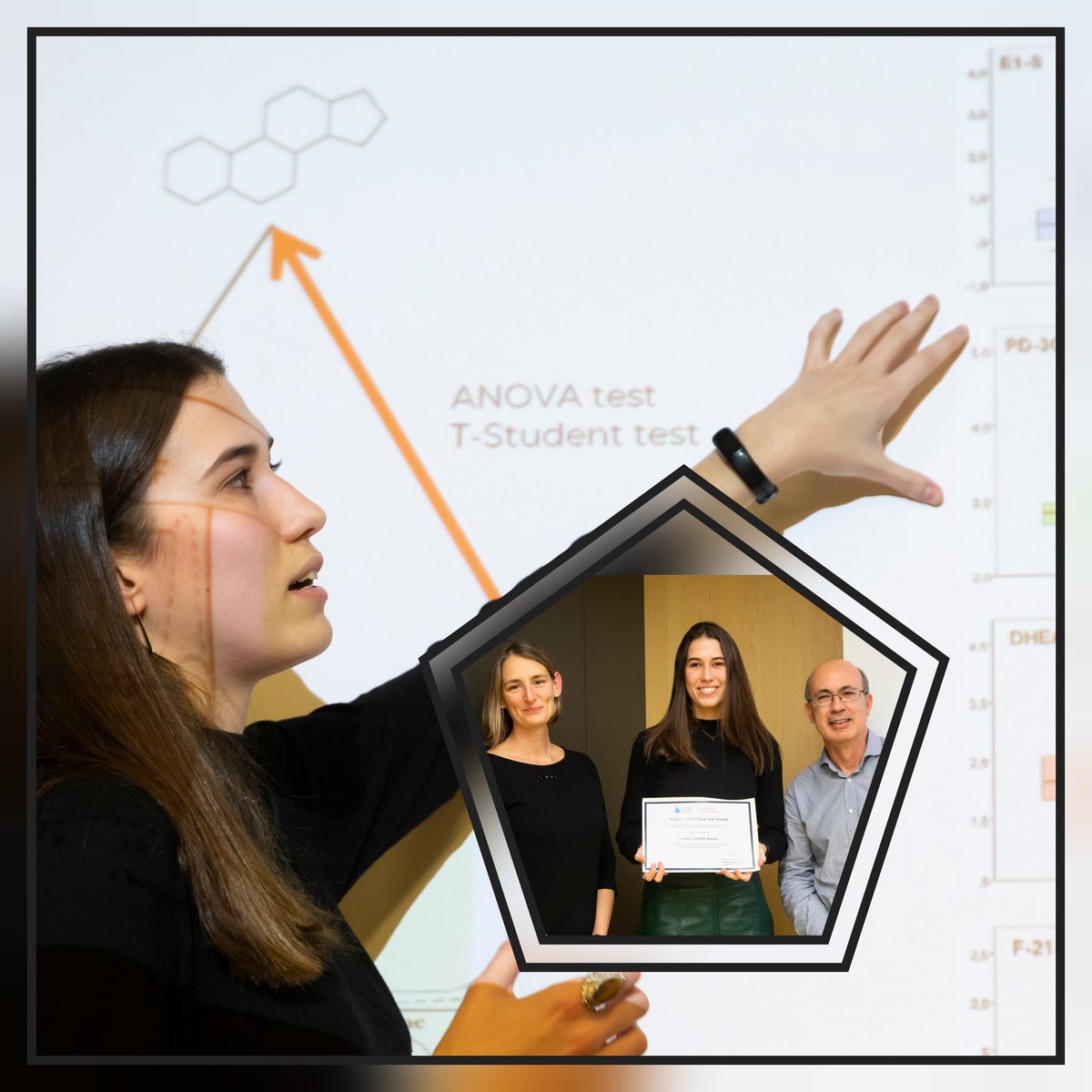 LimaMetabolomic's tweet photo. L' @annacastellet_ rep el 2on premi pel seu TFG @UPFBarcelona titulat “Impact of #menstrualcycle phases in the relation between #steroidhormones and #sleepquality”, sobre com les oscil·lacions hormonals al llarg del cicle menstrual influeixen en la qualitat del son de les dones https://t.co/7w6EJJopMx
