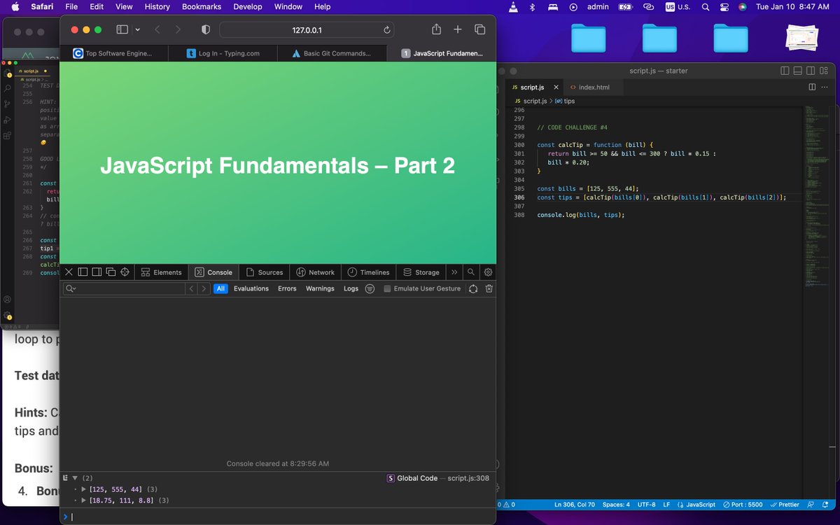 duedumaxx's tweet image. Day48 of #100daysofcode. Completed a code challenge on Arrays today. 
#javascript #codetraingh