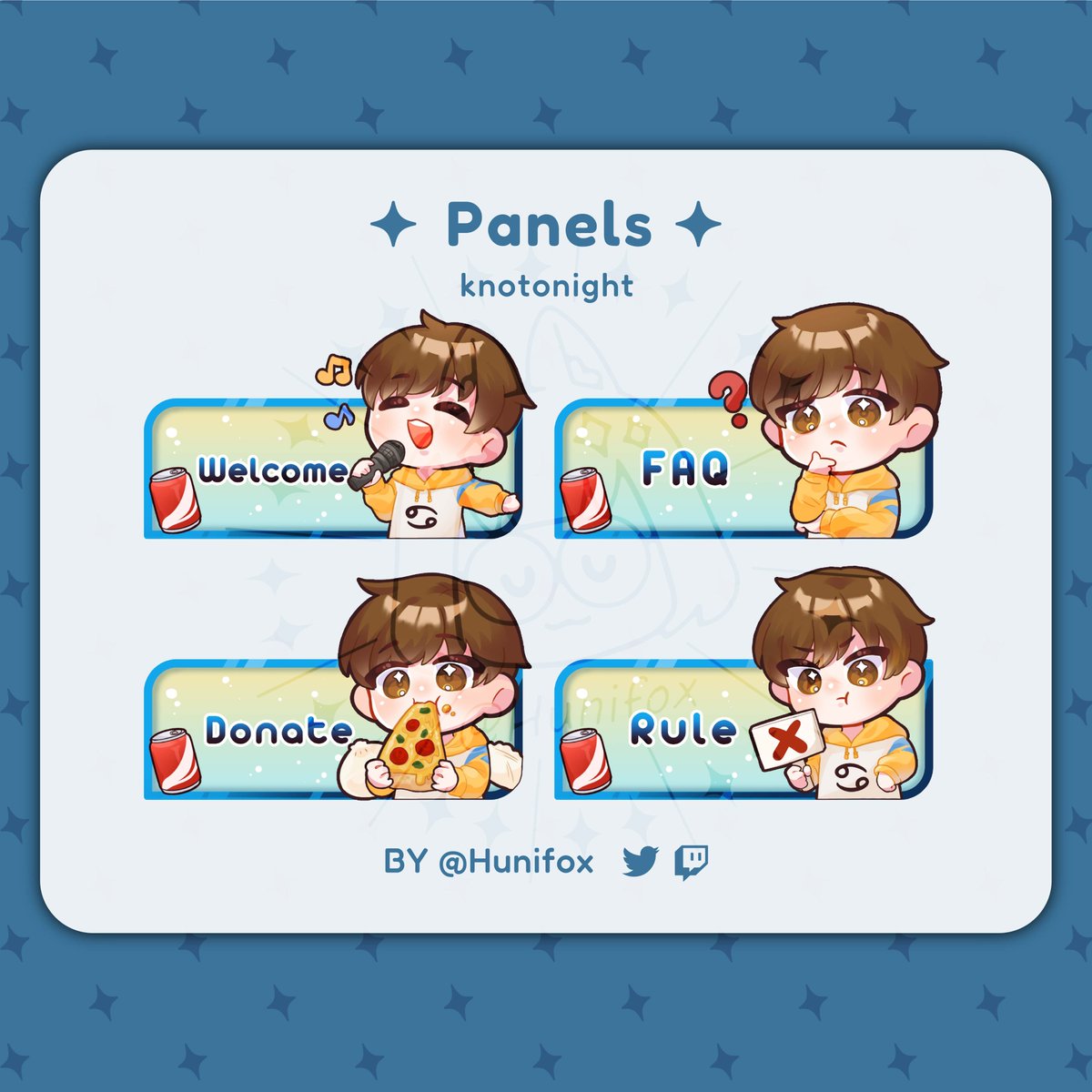 Hunifox's tweet photo. ✨委託展示✨
近期畫了好多資訊欄
其實資訊框的排版有很多類型
可以依照大家的喜好設計哦(*‘ v`*)💛
More panel commissions.
Thank you allヽ(●´∀`●)ノ
#湖尼委託 #Hunicomm #twitch #Commission https://t.co/BPmcS0dscf