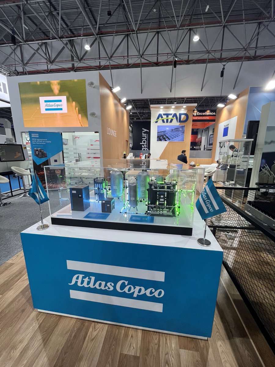 AtlasCopcoME's tweet photo. We are here at the #SteelFab2023 in Expo Center Sharjah today and tomorrow. Stop by booth No. 1900 to meet with our expert and discuss about your #industrialgas supply.

#AtlasCopcoMiddleEast #GenerateYourOwn #Nitrogengas #SteelFab2023 https://t.co/SBBYGd982B