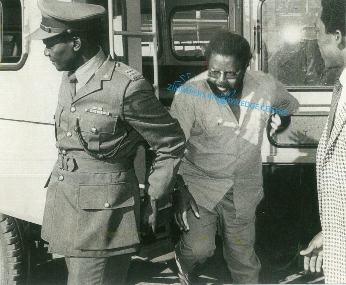 Zimpapers Knowledge Centre (@zimpaperscentre) on Twitter photo HANDCUFFED to a prison officer, Samson Paweni is escorted from a truck into Harare Magistrates' Court.
📸 Peter Winterbach
The Herald 8 June 1984
<a href="/ZimpapersCentre/">Zimpapers Knowledge Centre</a> HANDCUFFED to a prison officer, Samson Paweni is escorted from a truck into Harare Magistrates' Court.
📸 Peter Winterbach
The Herald 8 June 1984
<a href="/ZimpapersCentre/">Zimpapers Knowledge Centre</a>
