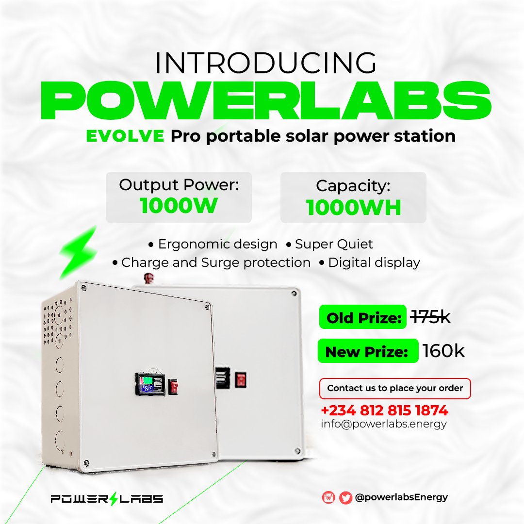 Powerlabs_HQ's tweet photo. Are you ready to take control of your energy consumption and save money on your monthly electricity bills? Look no further, our affordable solar power stations are here to help!

Take charge of your energy usage and make the switch to solar today! 
Delivering Nationwide 📦📦 https://t.co/ayjEwl5yW2