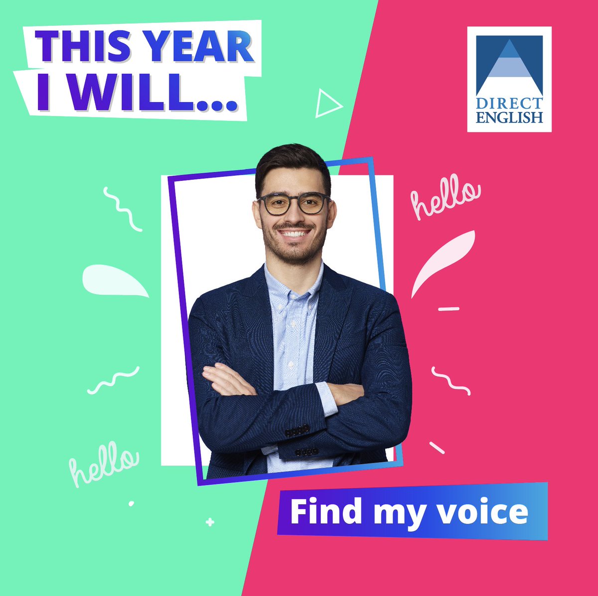 directenglish's tweet photo. This year I will…...FIND MY VOICE! May 2023 be the year your confidence grows beyond your imagination. #englishlanguage #englishlanguagelearning #onlineenglish #onlinelearning #learnonline #buildconfidence #thisyeariwill https://t.co/lRsGPpQbps