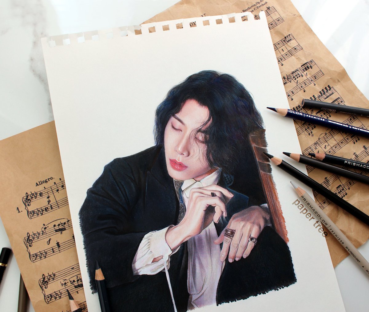 _papertree's tweet photo. 쿄토벤 완성🎨

으앙 드디어 이번주🧡
얼른 보고 싶다구요 대장!!❤️

#박효신 #베토벤 #박효신팬아트 #박효신그림 #대장 #팬아트 #Parkhyoshin #소울트리 https://t.co/nMP7222Brg