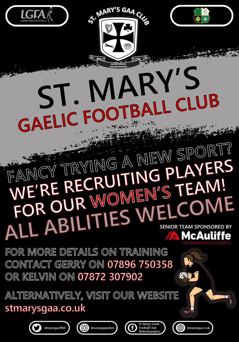 ::: Ladies Team Training Update :::

Our first ladies training session of the year starts this week.

🗓️ Wednesday 11th January
⏰ 7:30pm
📍 Our Lady and St. Chad’s Catholic Academy, Old Fallings Lane, Wolverhampton, WV10 8BL

We look forward to seeing you all there.

<a href="/WarksLGFA/">Official Warwickshire LGFA</a>