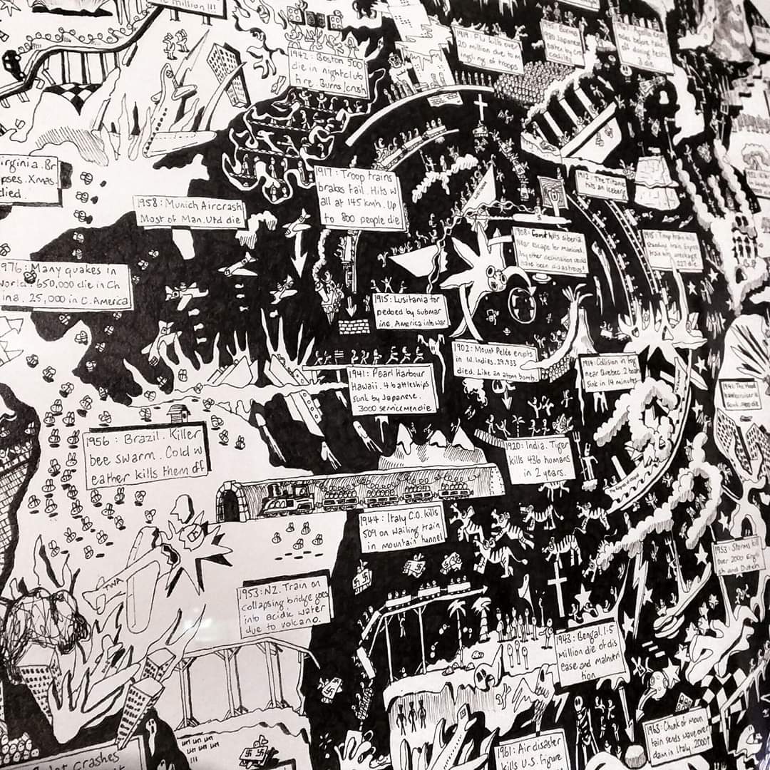 Detail from Disasters of the Twentieth Century. Completed in 1992.