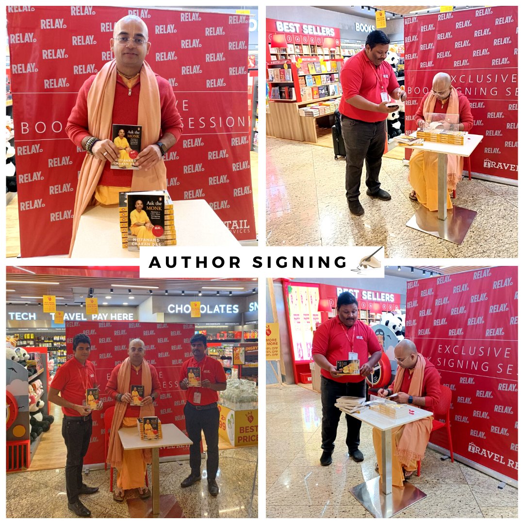 RelayIndia's tweet photo. #relayauthorsigning by @nityanand_charan_das a successfully done at @relay.india @mumbai_airport_official.
.
#relayindia #post #retail #authorsigning https://t.co/H4Yo74YMos