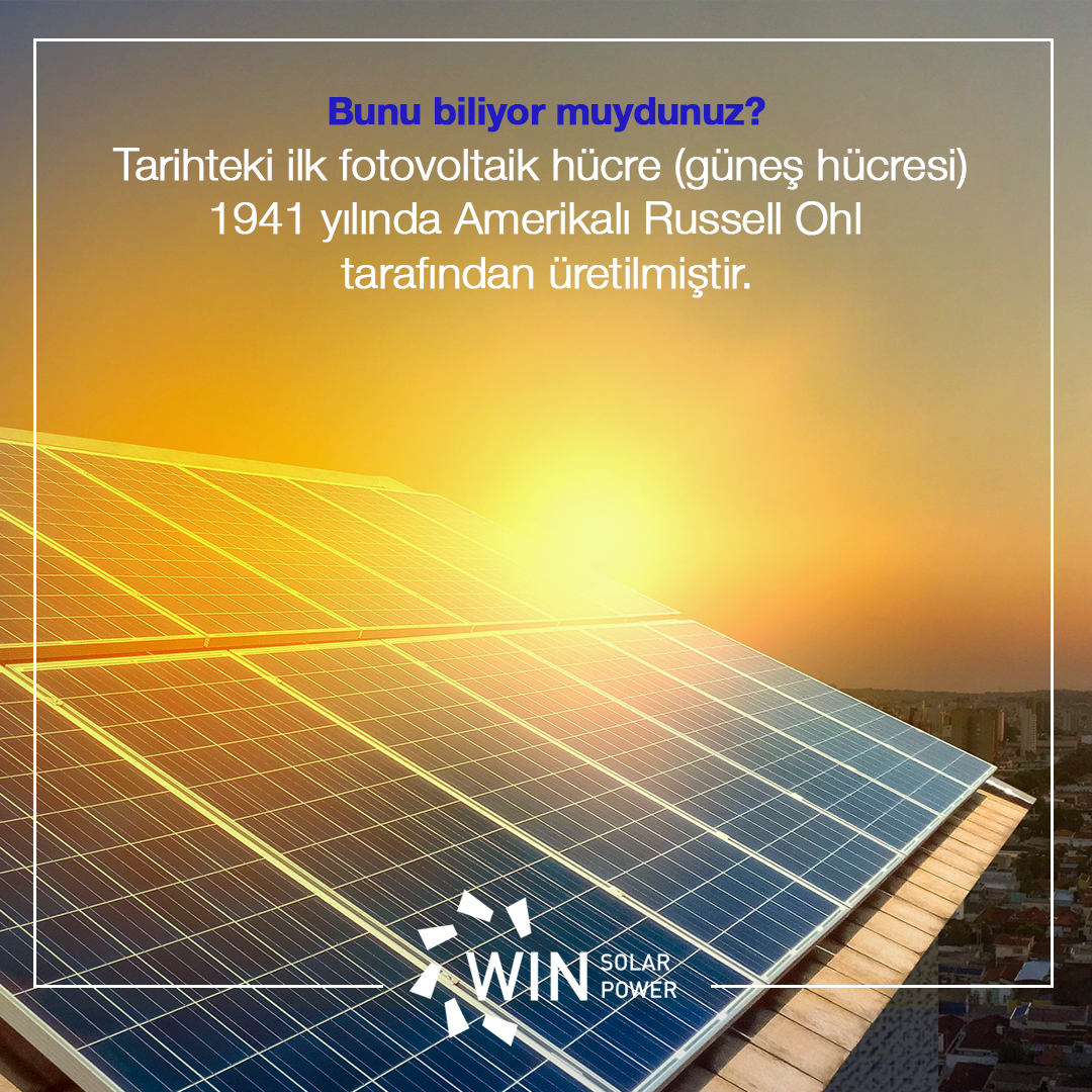 winsolarpower's tweet photo. Tarihteki ilk güneş hücresinin 1941 yılında Amerikalı Russell Ohl tarafından üretildiğini biliyor muydunuz?

#winsolar #solar #solarpower #winsolarpower #güneş #güneşenerjisi #güneşhücresi #fotovoltaikhücre #biliyormuydunuz https://t.co/VFViOh7VZM