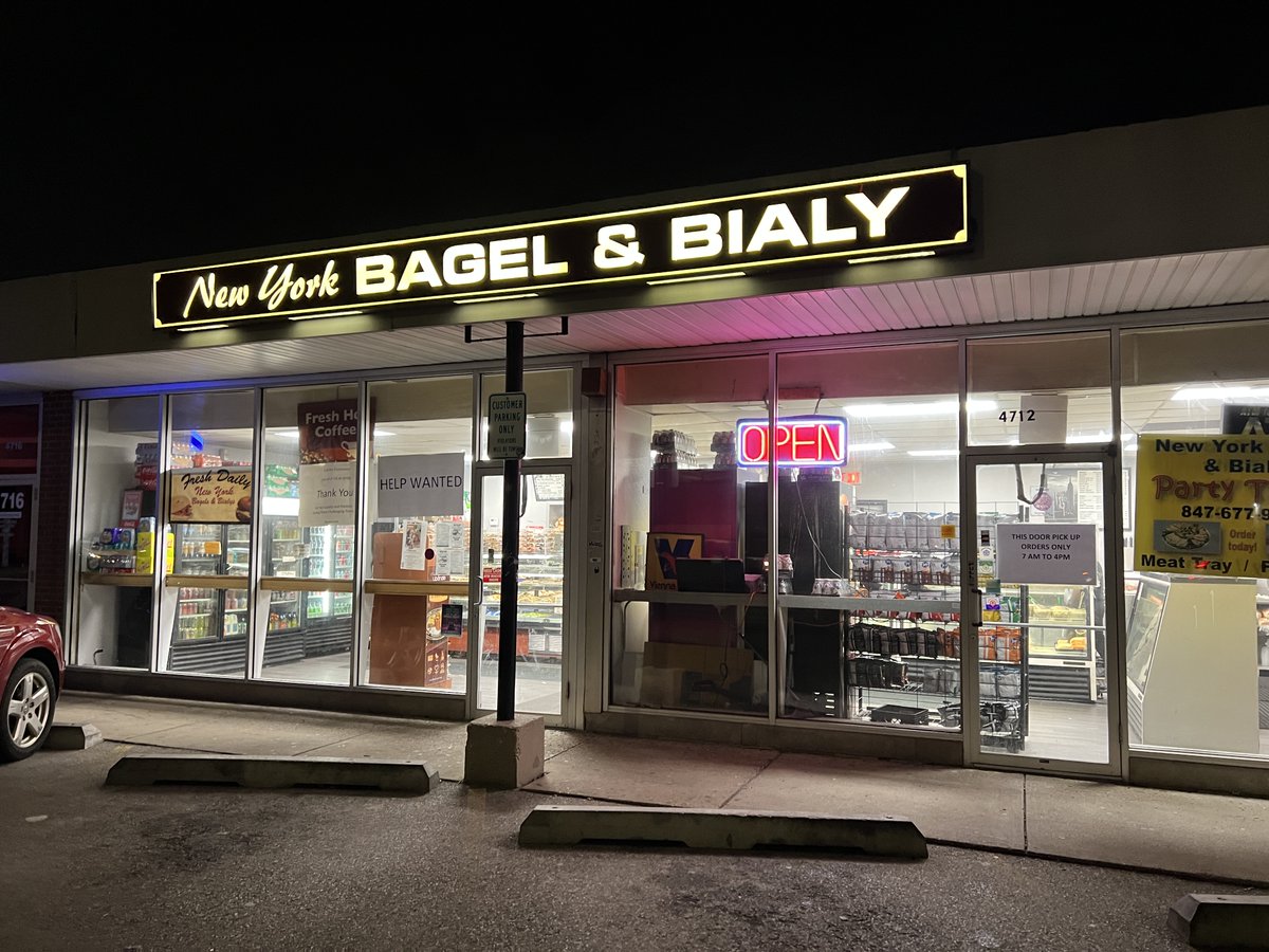 1 coffee, 4 bagels, 5am, 6 dollars.