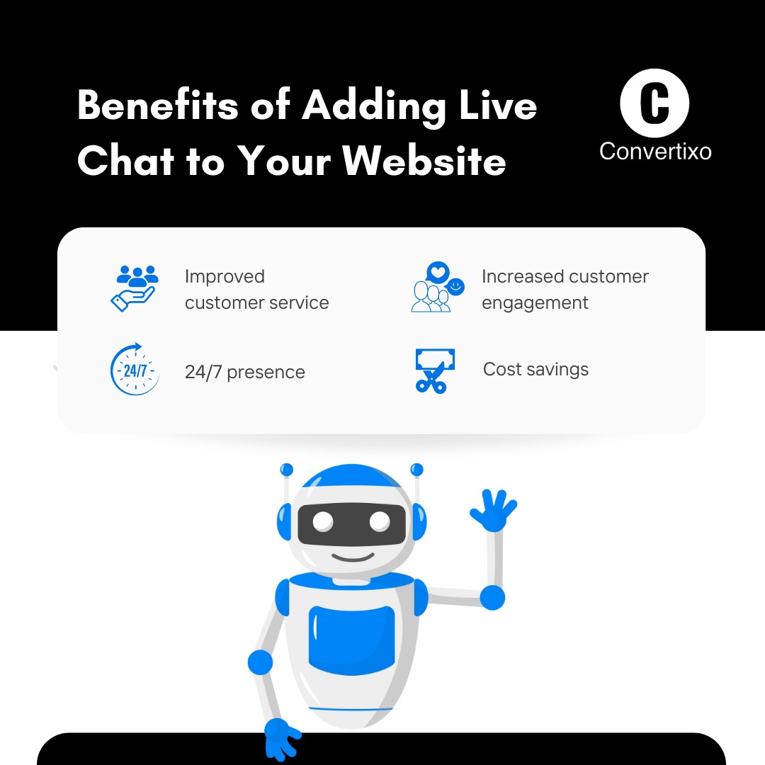 convertixo's tweet photo. ๐คDo you know the benefits of adding live chat to your website ?
โ
Visit our website!
#livechat #benefits #tips #websites #businessowner #websitechat
#appdevelopment https://t.co/LOWejUrNgl
