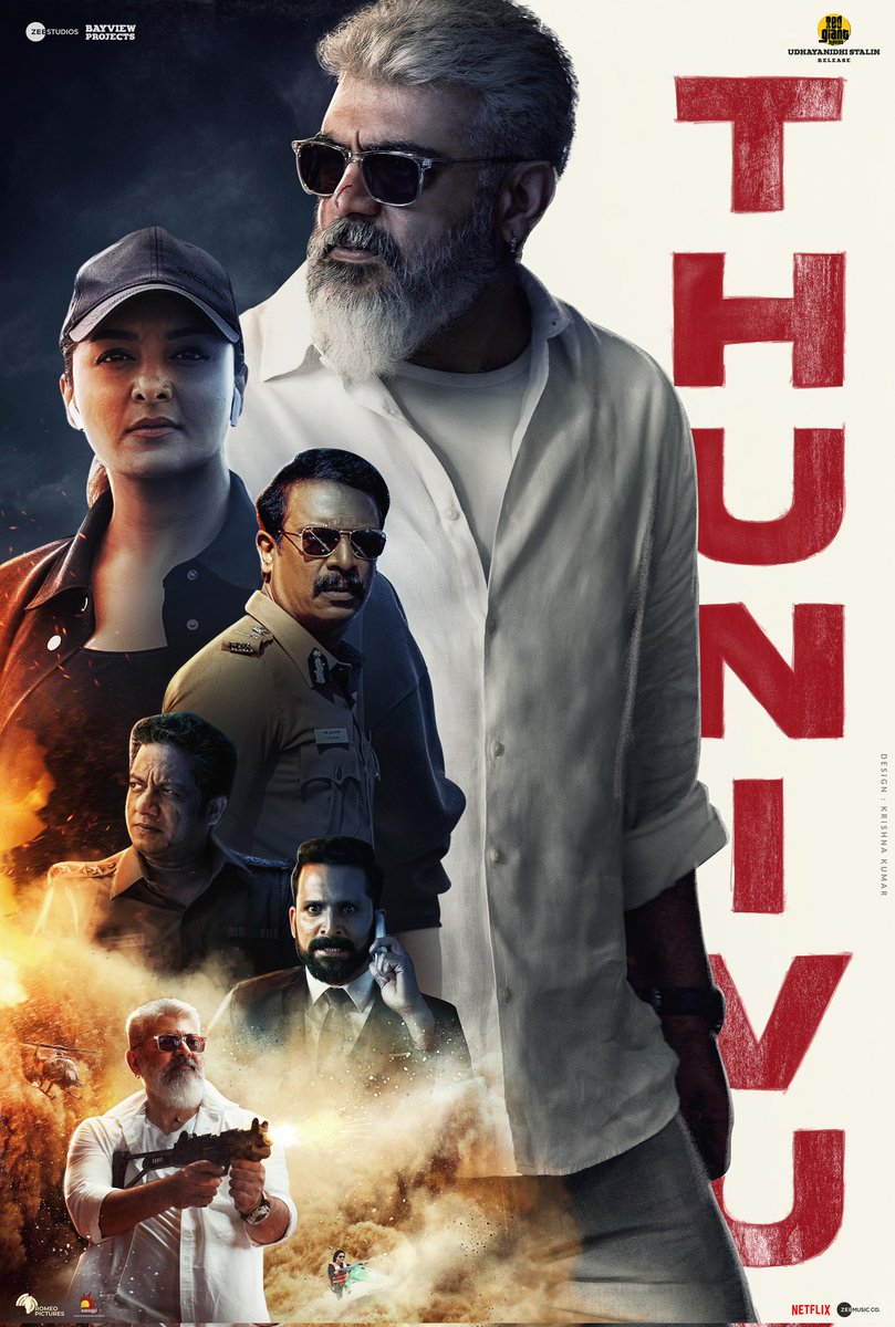 #Thunivu from tomorrow!

<a href="/ZeeStudios_/">Zee Studios</a> <a href="/RedGiantMovies_/">Red Giant Movies</a> 
<a href="/BoneyKapoor/">Boney Kapoor</a>
#krishnadesigns #ThunivuFDFS