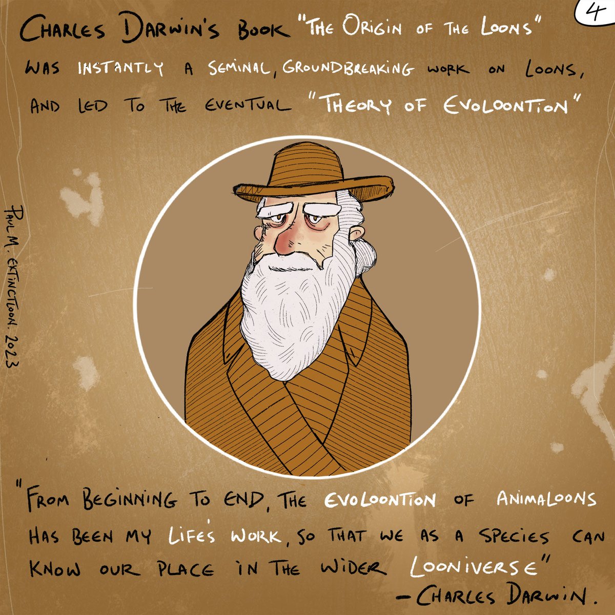 PaulMurphyBooks's tweet photo. Today for #ExtinctloonDay we look at a momentous book in the 'Loon' world and how it came to be. From the mind of Charles Darwin and his historic voyage to the Galapaloon islands. #animaloon_collective @Animaloonies #Darwin https://t.co/xxu9aP24yY