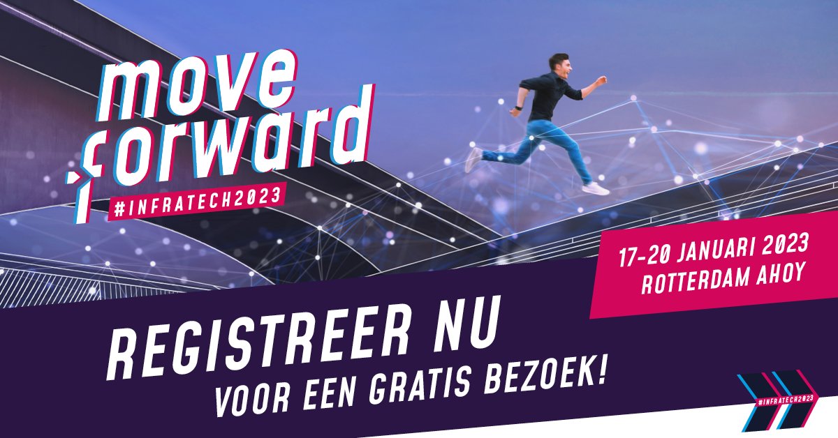 Na de jaarwisseling kijken we weer vooruit naar nieuwe ontwikkelingen dit jaar. Dit is ook het thema van de Infratech Beurs die volgende week 17 tot 20 januari plaatsvind.

Zien we u daar? Registreer gratis via deze link: bit.ly/3W1vmpQ 

#infratech2023 #infratech